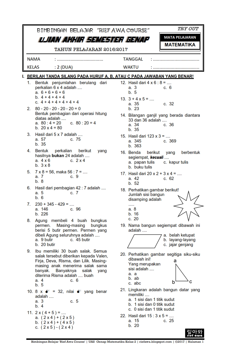 7 Rahasia Latihan Soal Kelas 2 Matematika Semester 2 Agar Anak Cepat Paham dan Nilai Bagus