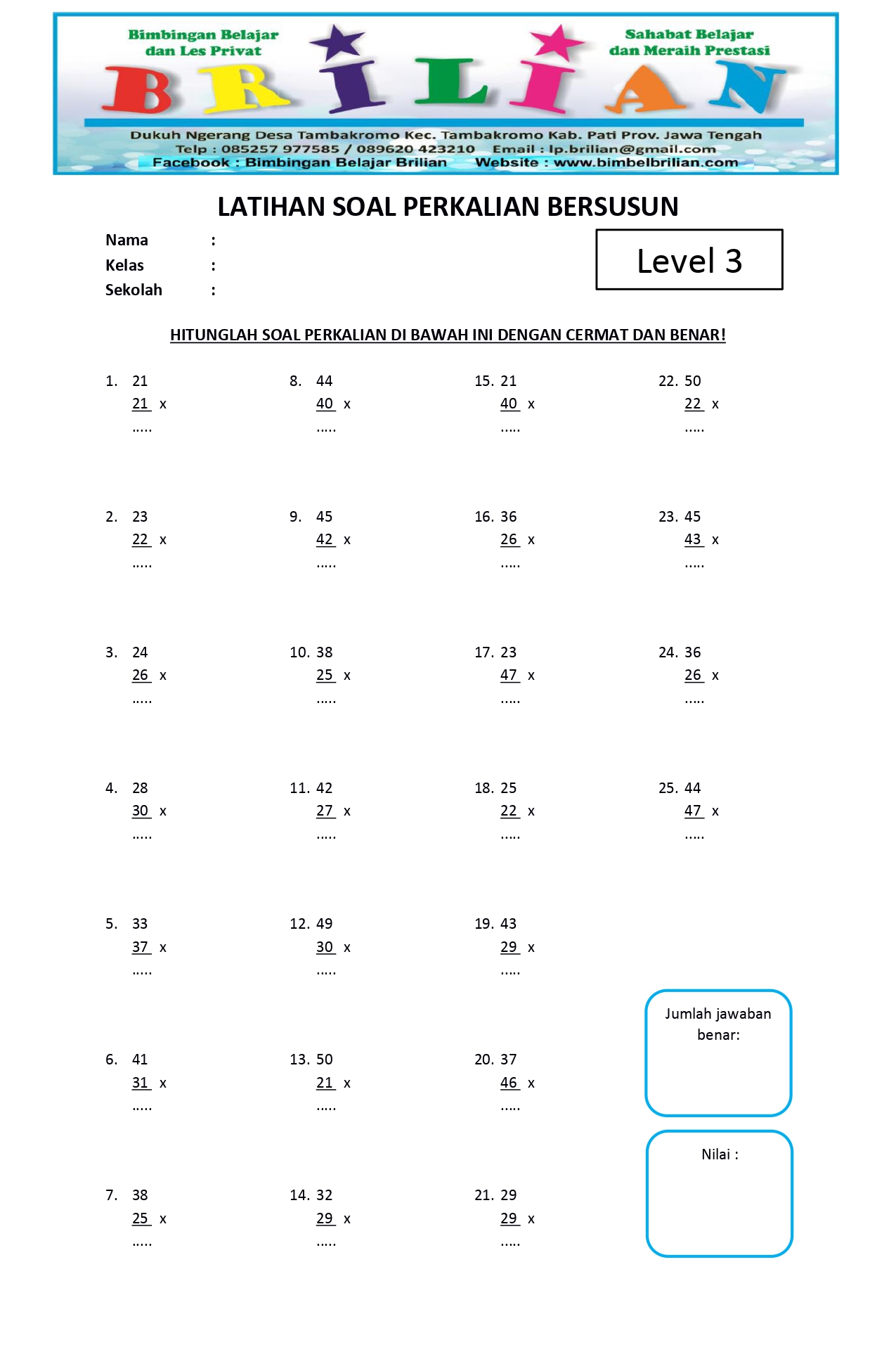7 Rahasia Latihan Soal Perkalian Kelas 3 SD Semester 2 Agar Anak Cepat Paham dan Pintar