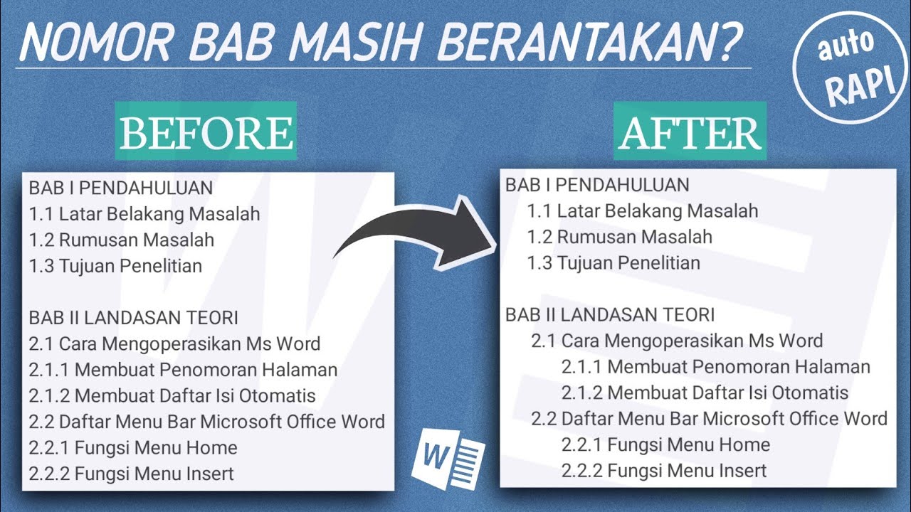 Cara Membuat Penomoran Bertingkat Multilevel List di Microsoft Word Cara Membuat Penomoran Bertingkat Multilevel List di Microsoft Word