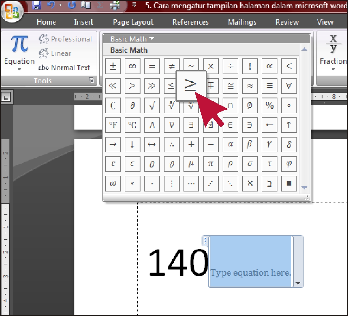 Simbol Matematika Di Word Dalchaebi