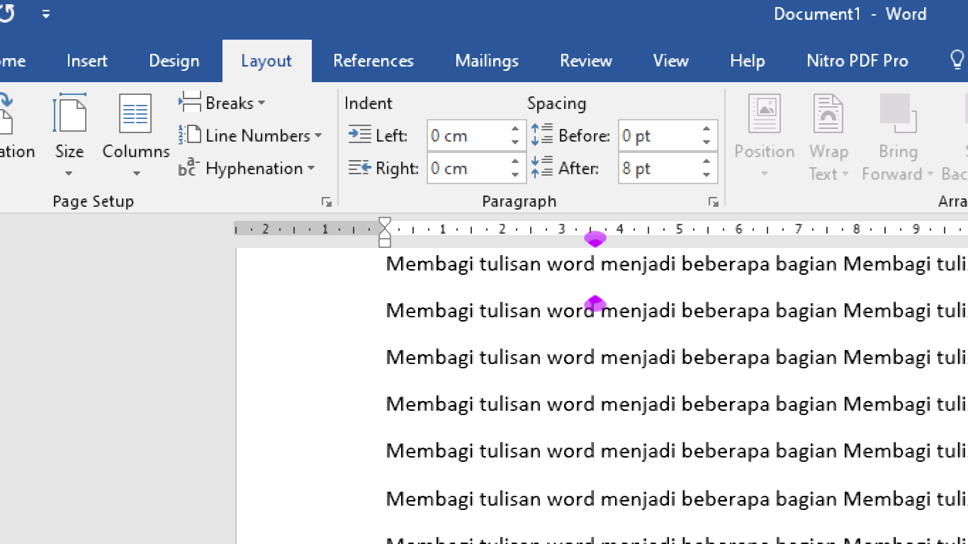 Cara membagi tulisan di word menjadi 2 bagian atau beberapa bagian