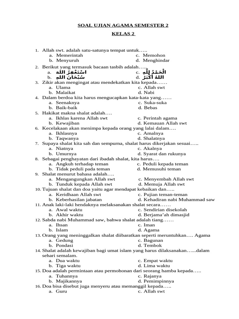 3 Soal Agama Kelas 7 Semester 2 Tersulit yang Bikin Nilai Anjlok, Ternyata Ini Rahasianya
