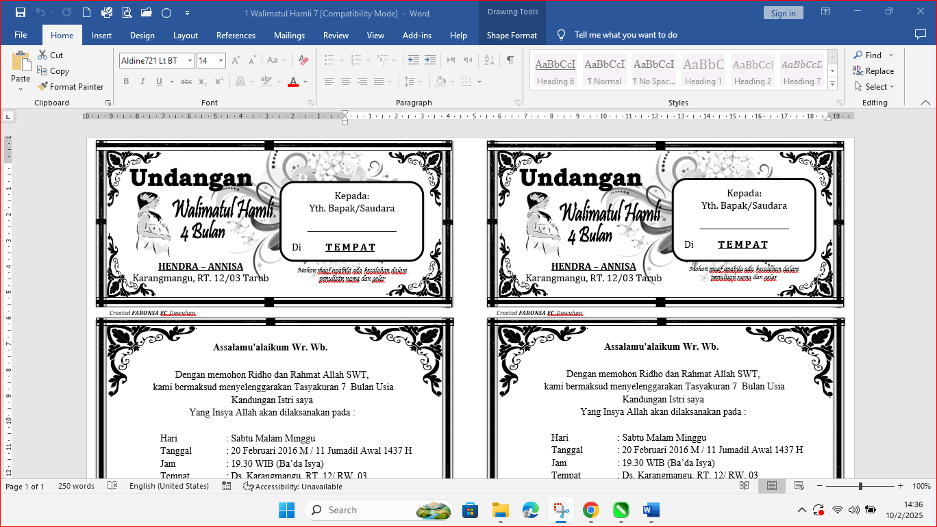 3 Trik Rahasia Cara Membuat Undangan di Word 1 Lembar Jadi 2, Wajib Tahu!
