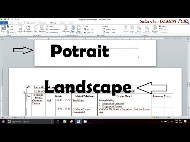 Rahasia 3 Langkah Cara Membuat Landscape di Word diantara Portrait Rahasia 3 Langkah Cara Membuat Landscape di Word diantara Portrait