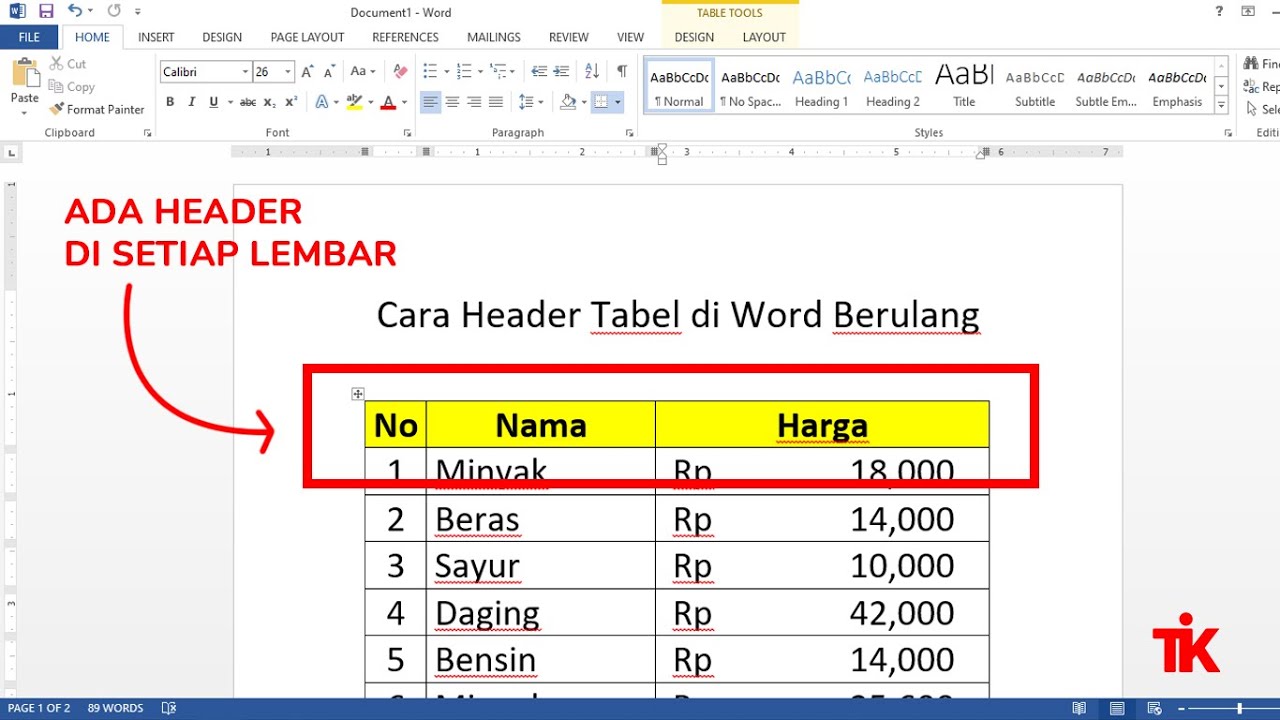 5 Trik Rahasia Cara Mengulang Header Tabel di Word Agar Profesional Tanpa Ribet