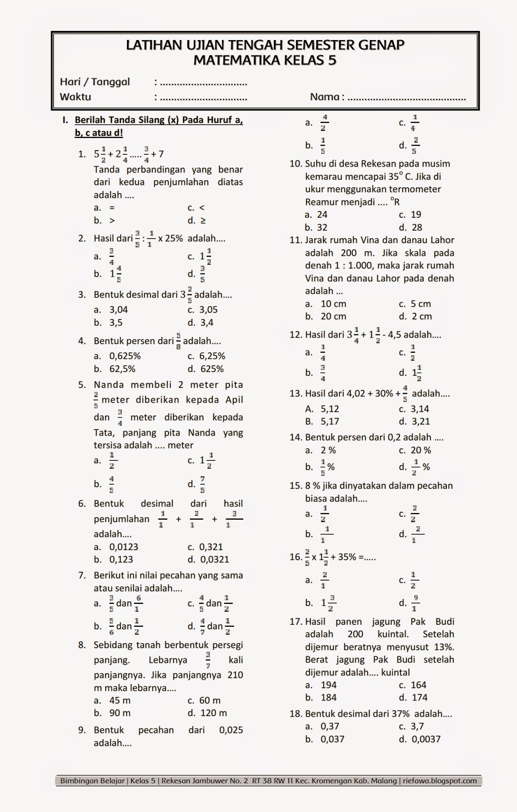 7 Soal PTS MTK Kelas 5 Semester 2 Bilangan Desimal Ternyata Sesulit Ini, Wajib Tahu