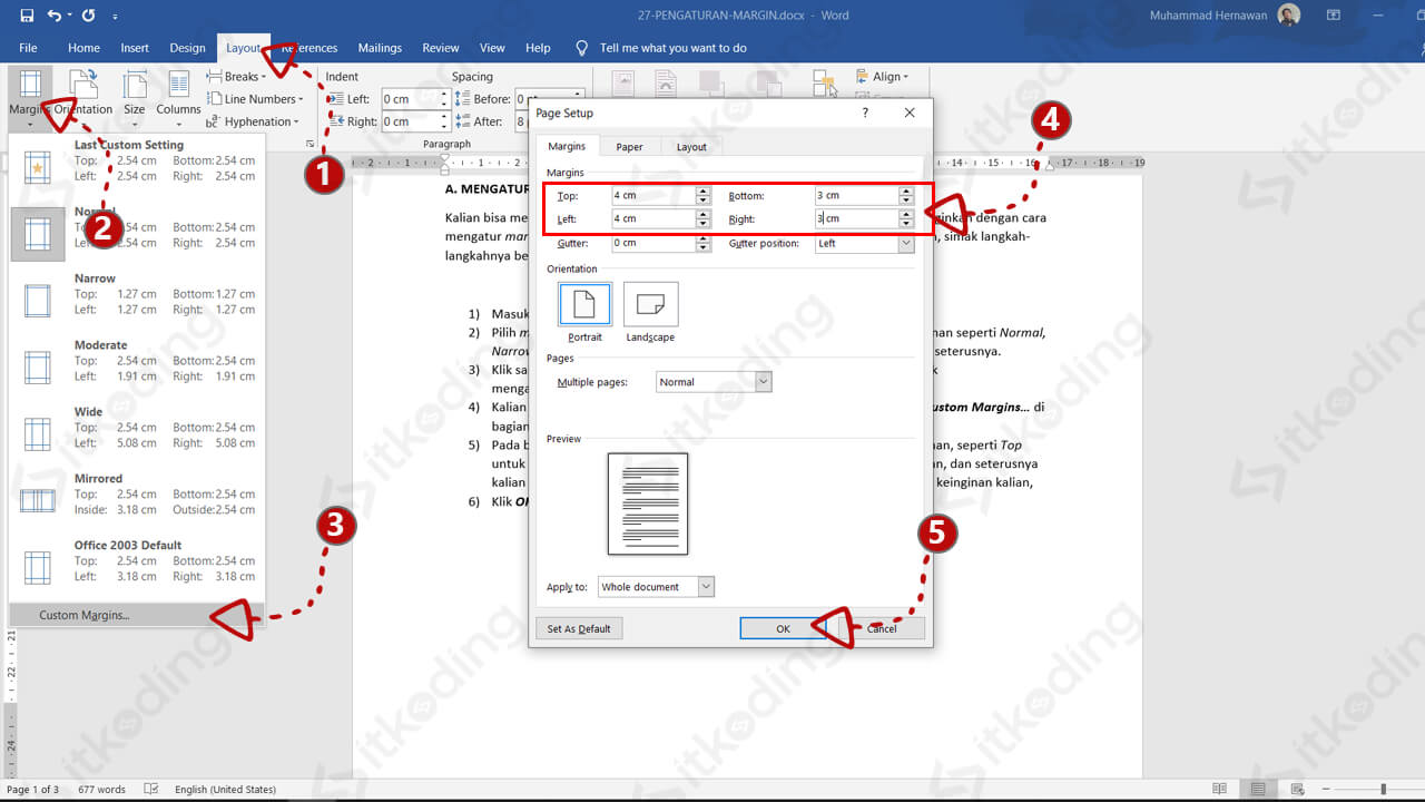 Panduan Lengkap Cara Mengatur Margin di Word Mudah Cepat - LKomBis