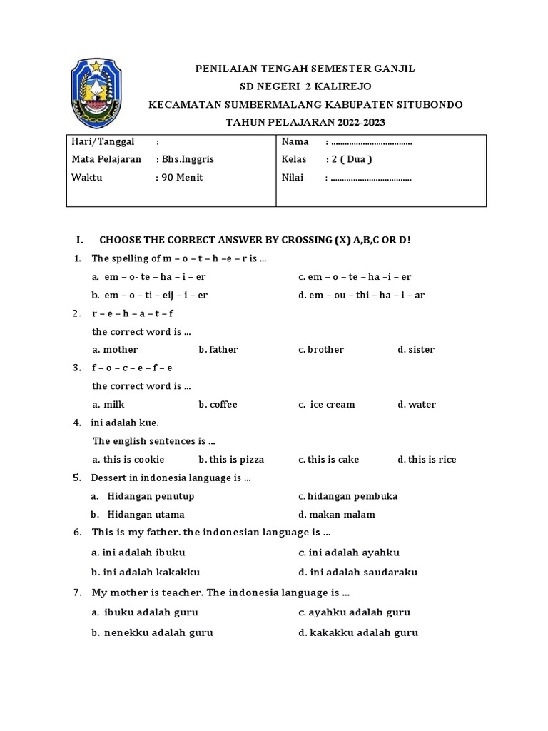 7 Rahasia Soal PTS Kelas 2 SD Semester 1 yang Terbukti Bantu Anak Sukses Ujian Dimulai