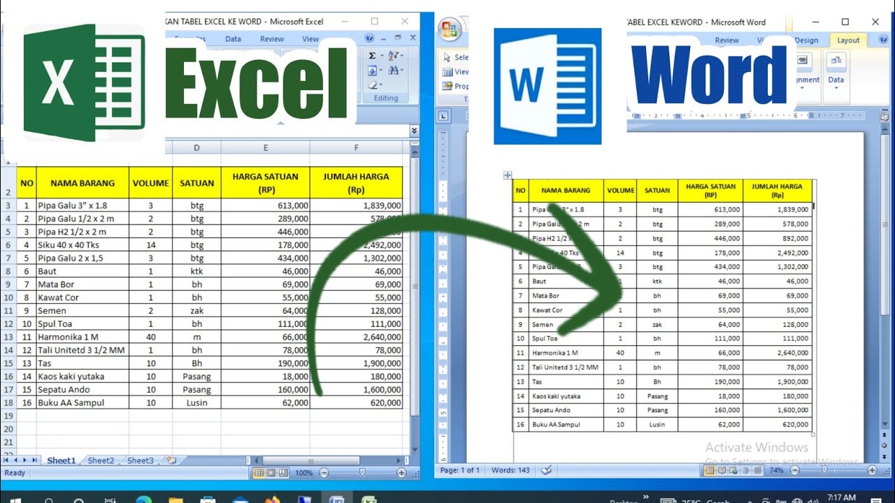 Cara Mengubah Posisi Tabel dari Excel ke Word Ternyata Semudah Ini, Wajib Tahu Sebelum Ujian Informatika Kelas 7