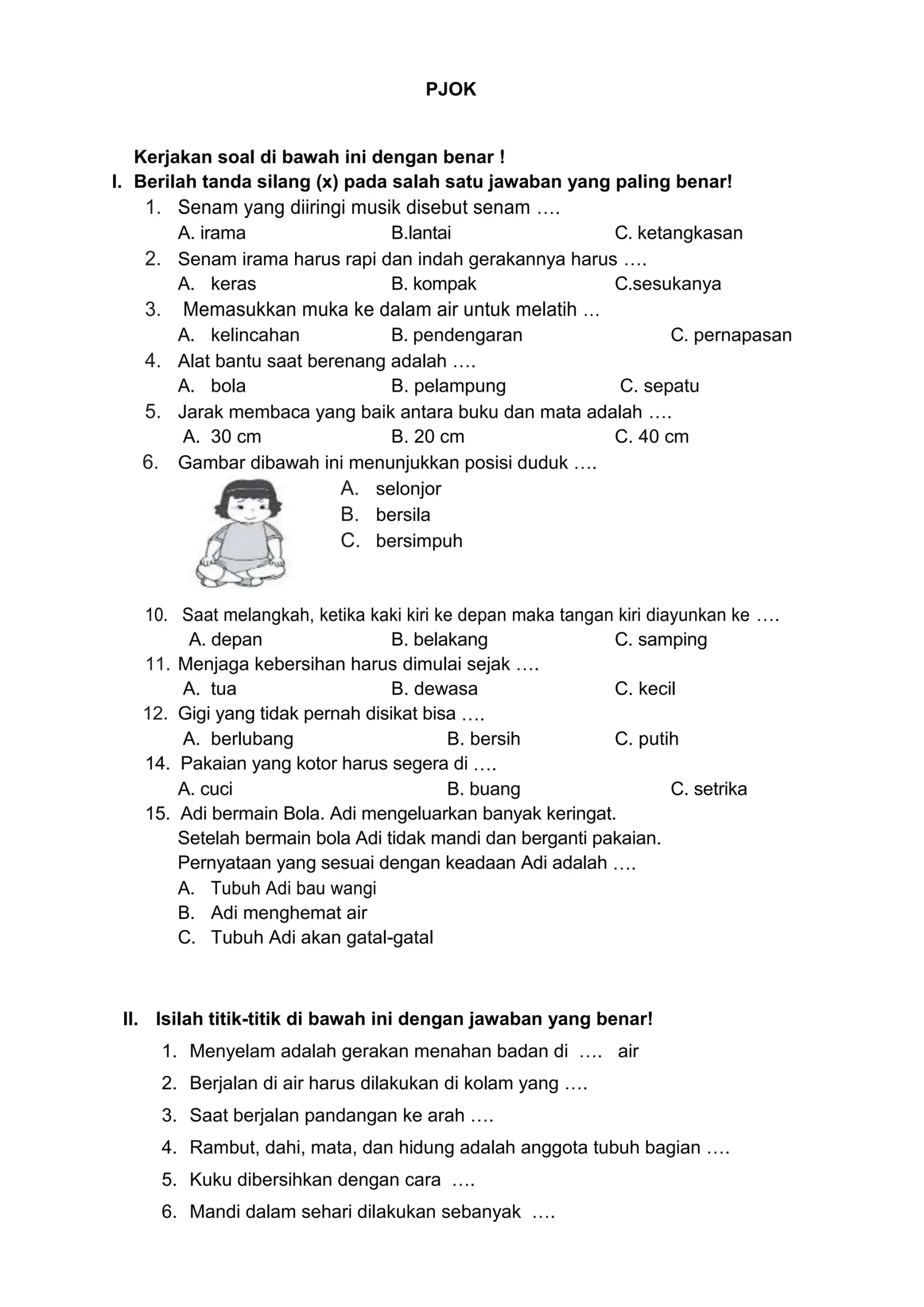 Penjaskes kelas 1 sd kurikulum merdeka semester genap DOCX Penjaskes kelas 1 sd kurikulum merdeka semester genap DOCX