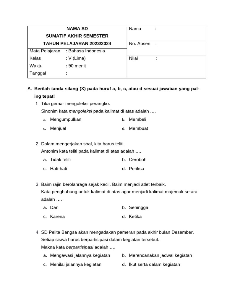 Ternyata Ini Rahasia Belajar Efektif Lewat Contoh Soal Bahasa Indonesia Kelas 5 SD KD 3.3