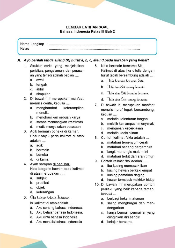 Wajib Tahu! Bocoran Contoh Soal B.Indonesia Ulangan Akhir Semester 2 Kelas 3 Terbaru