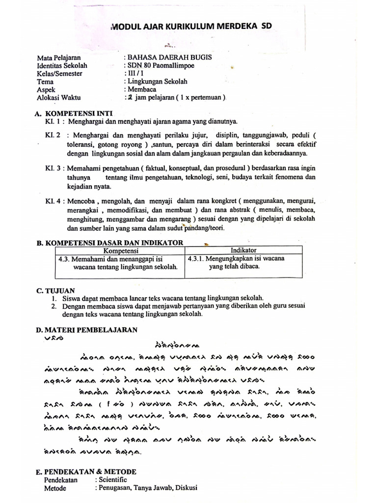 Wajib Tahu Contoh Soal Bahasa Bugis Kelas 3 Agar Siap Hadapi Ujian Akhir Semester