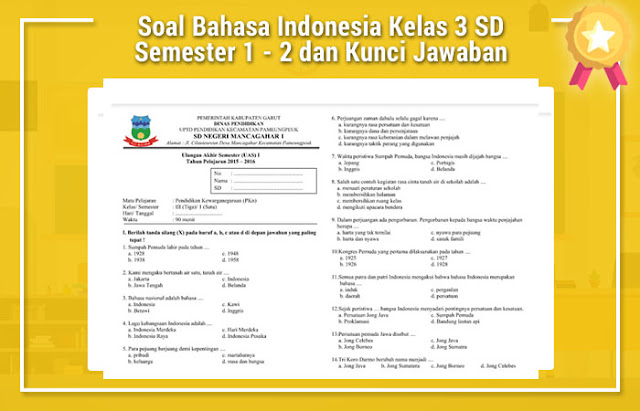 Wajib Tahu Contoh Soal Bahasa Indonesia Kelas 3 SD Lingkungan Beserta Jawaban Terbaru
